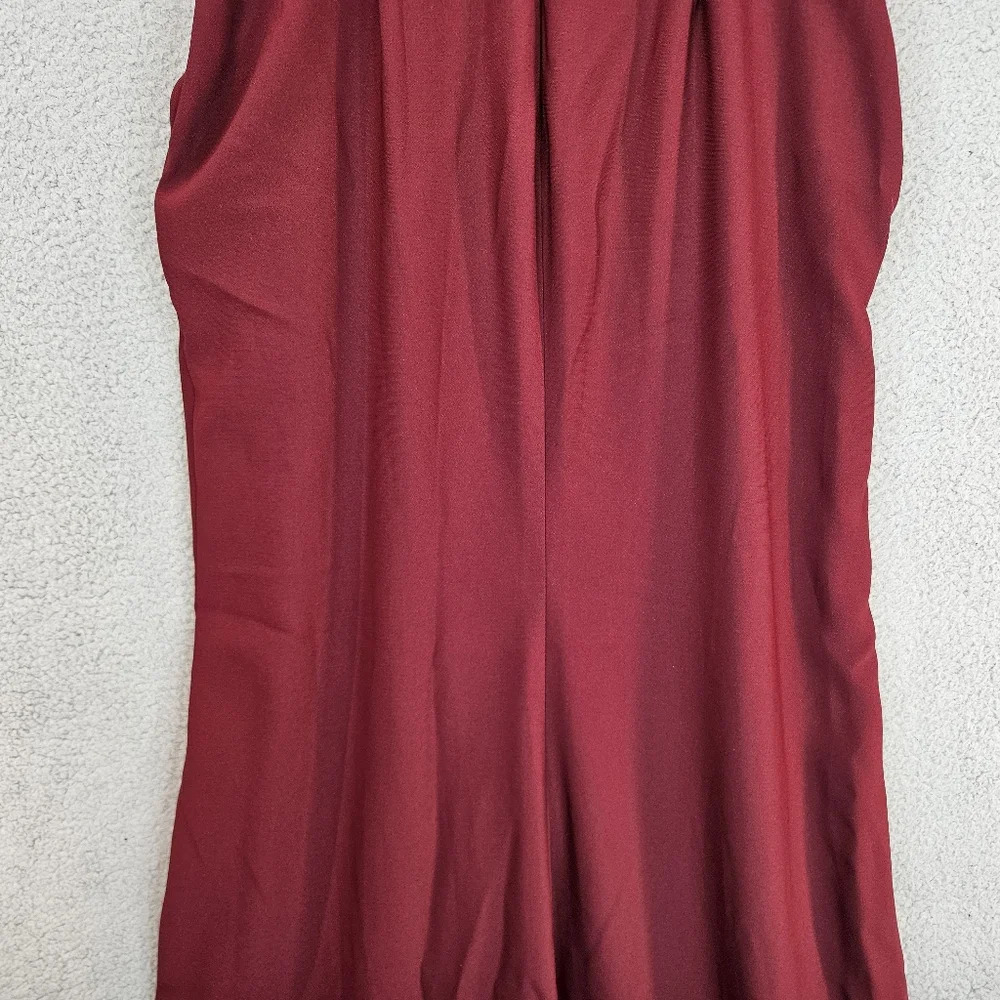 After Six Gown Womens Sz 12 Cabernet Spagetti Straps Pockets Lined Formal - Picture 10 of 14